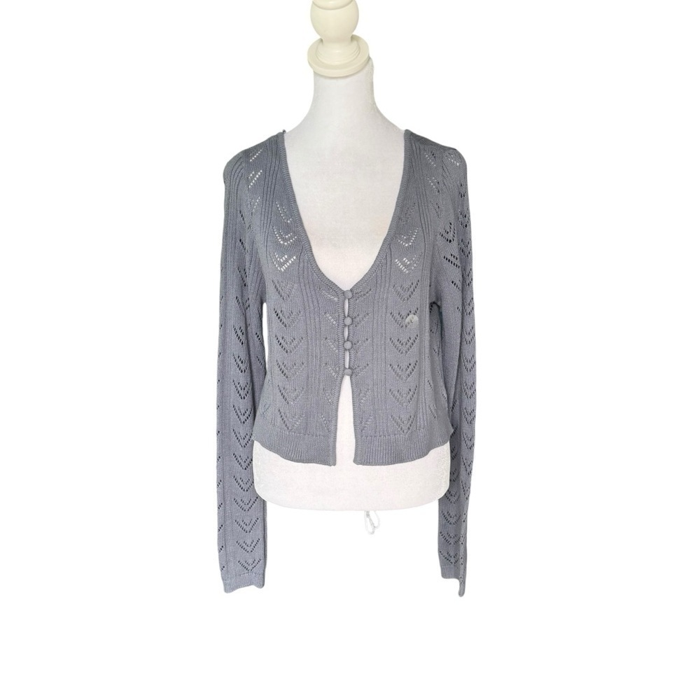 Aeropostale - NWT Cropped Crochet Cardigan Sz L - Picture 3 of 7